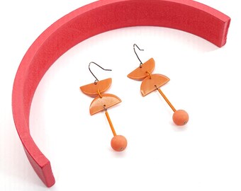 Miami Peach Geometric Earrings