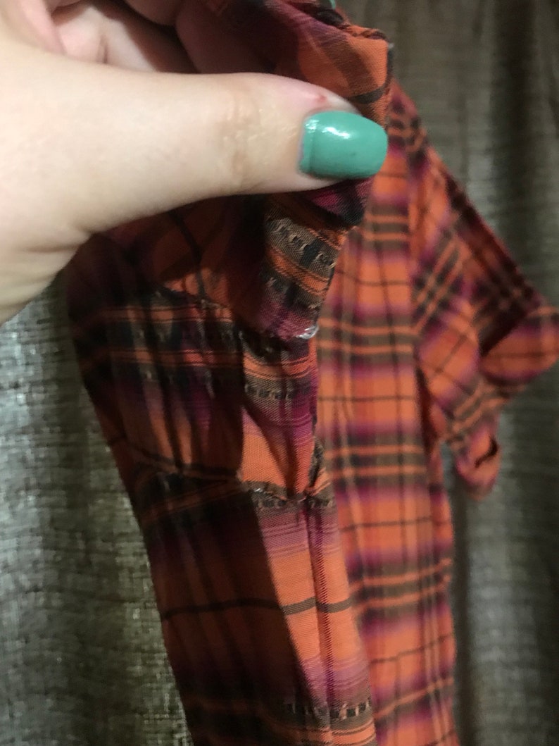 Plus Size Halloween Plaid 50/'s Orange Purple and Black Cotton Day Dress Bust 40 waist 34