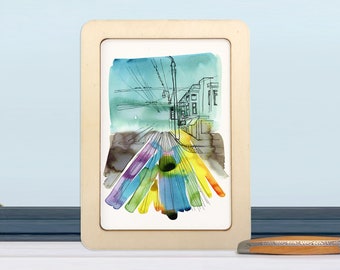 Wooden FRAME  I  Handmade & Made in France I To frame and display postcards or pictures A6 / 4,13" x 5,83"