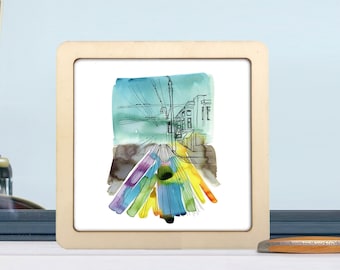 Wooden FRAME  I  Handmade & Made in France I To frame and display postcards or pictures Square : 5,91" x 5,91" / 15 x 15 cm