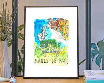 Illustration 'Marly-le-Roi' / Poster 11.8’’ x 15.7’’