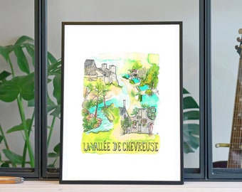 Illustration 'Vallée-de-Chevreuse' / Poster 11.8’’ x 15.7’’