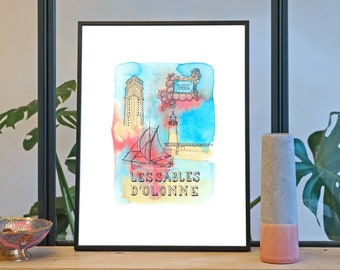 Illustration 'Sables d'Olonne city' / Poster 11.8’’ x 15.7’’