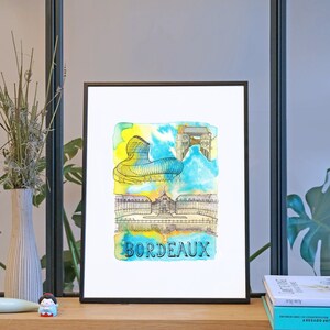 Illustration &#39;Bordeaux city&#39; / Poster 11.8’’ x 15.7’’