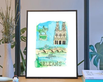 Illustration 'Orleans city' / Poster 11.8’’ x 15.7’’