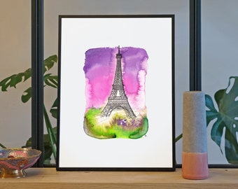 Illustration 'Eiffel Tower, Paris' / Poster 11.8’’ x 15.7’’