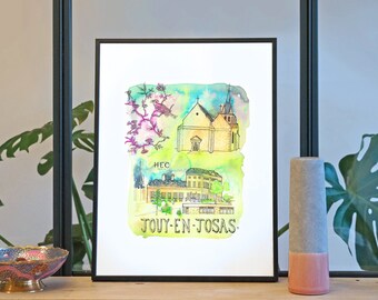 Illustration 'Jouy-en-Josas city' / Poster 11.8’’ x 15.7’’
