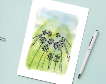 Illustration 'Palmtrees in Los Angeles' / Post card 4,13" x 5,83"