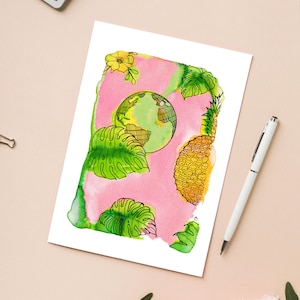 Carte 'Voyage tropical' / Carte postale A6 10x15