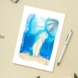 Carte 'Tropical surfing' / Carte postale A6 10x15