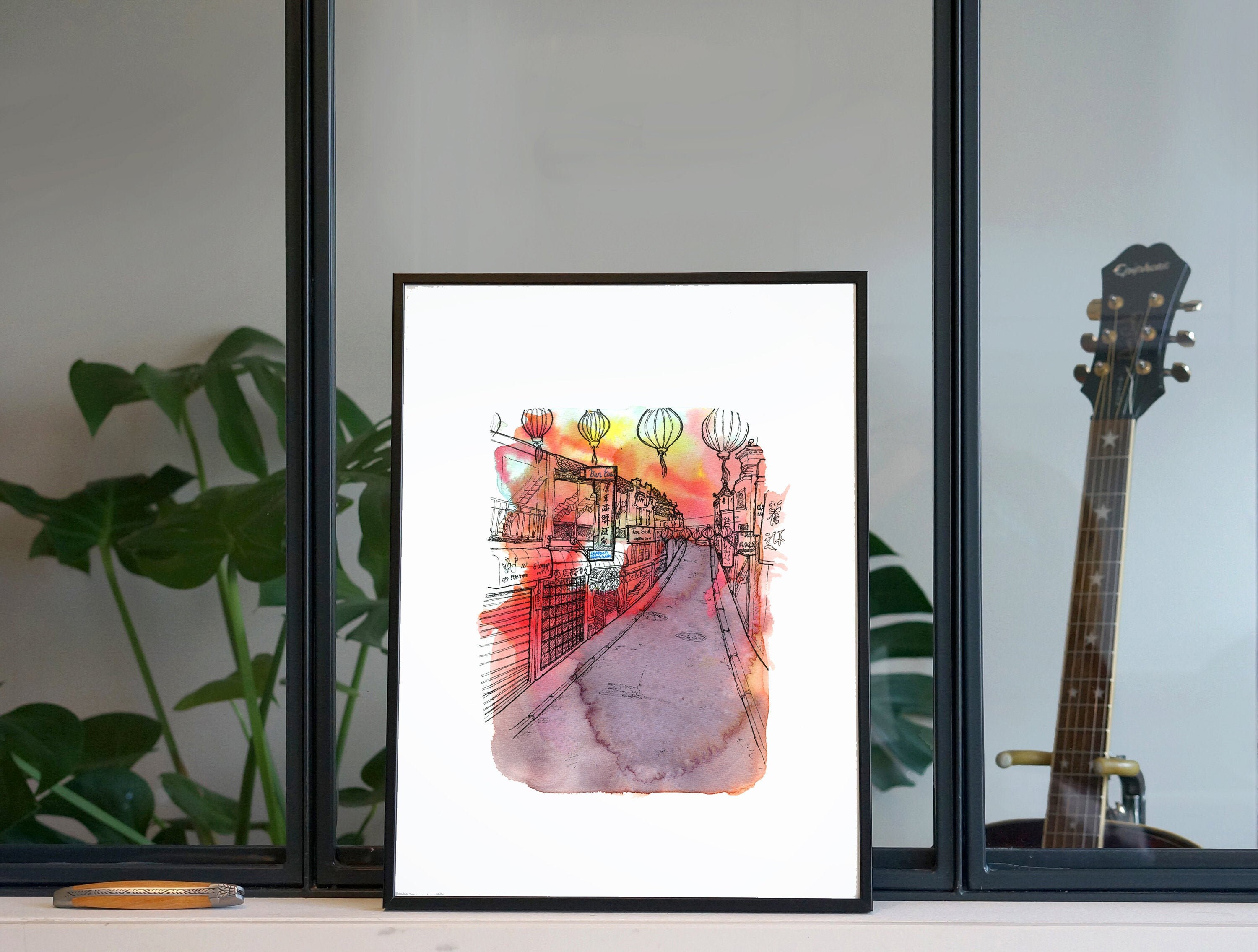 Illustration Chinatown, San Francisco'/Affiche 30x40