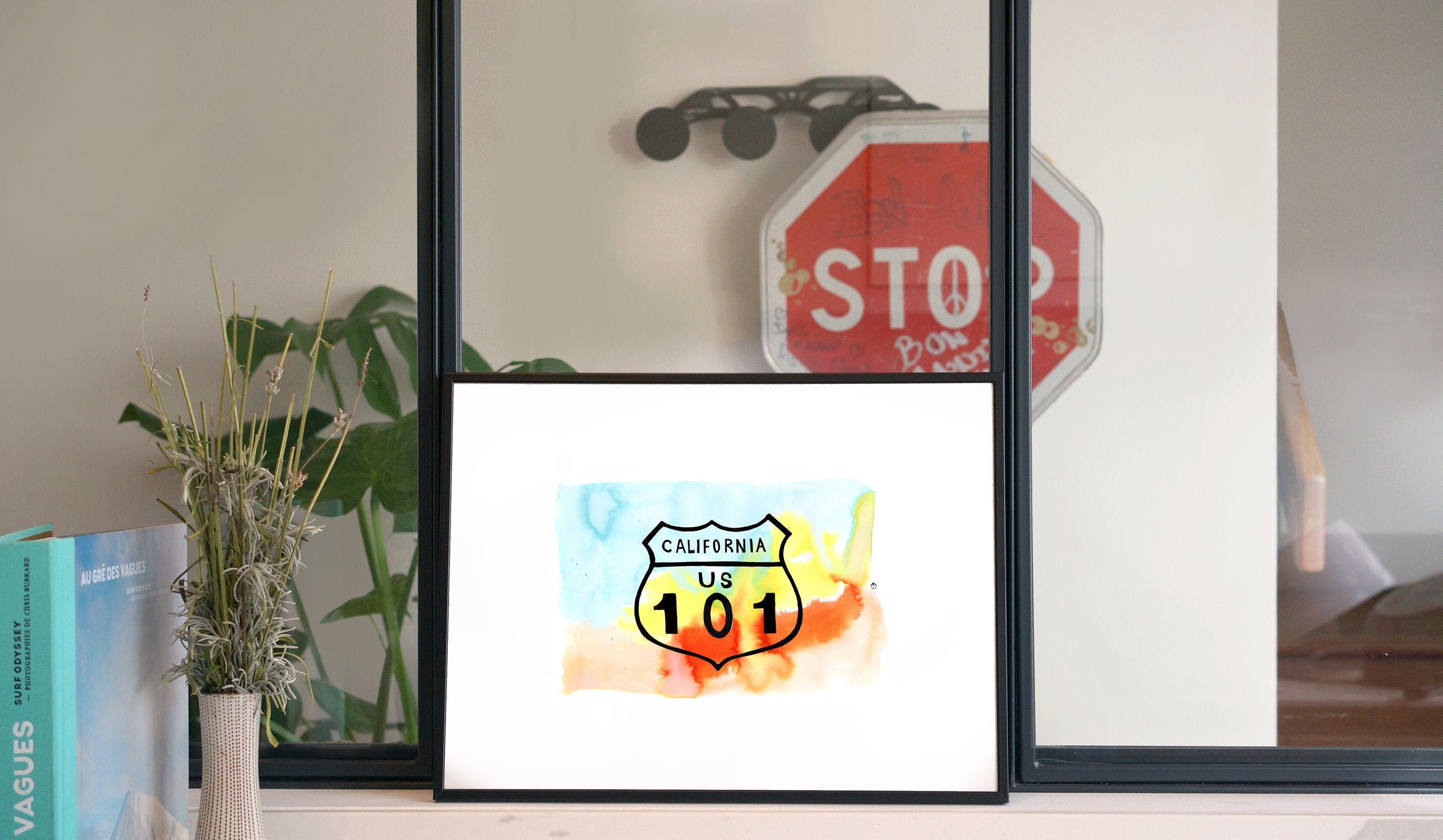 Illustration Route 101, Usa'/Affiche 30x40