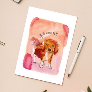 Carte 'Juste pour toi, ce petit chien' / Carte postale A6 10x15