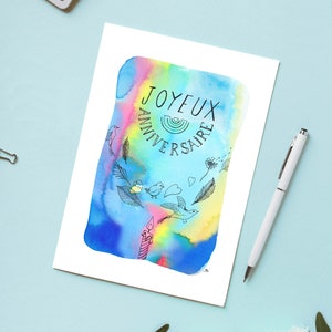 Carte 'Joyeux Anniversaire' / Carte postale A6 10x15