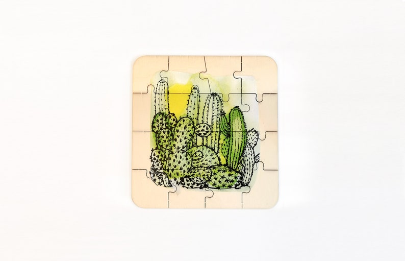 Wood Puzzle 'Cactus' image 2