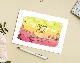 Illustration 'Thank-you card' / Post card 4,13" x 5,83"
