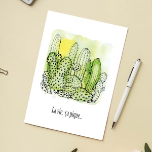 Carte 'La vie, ça pique' / Carte postale A6 10x15
