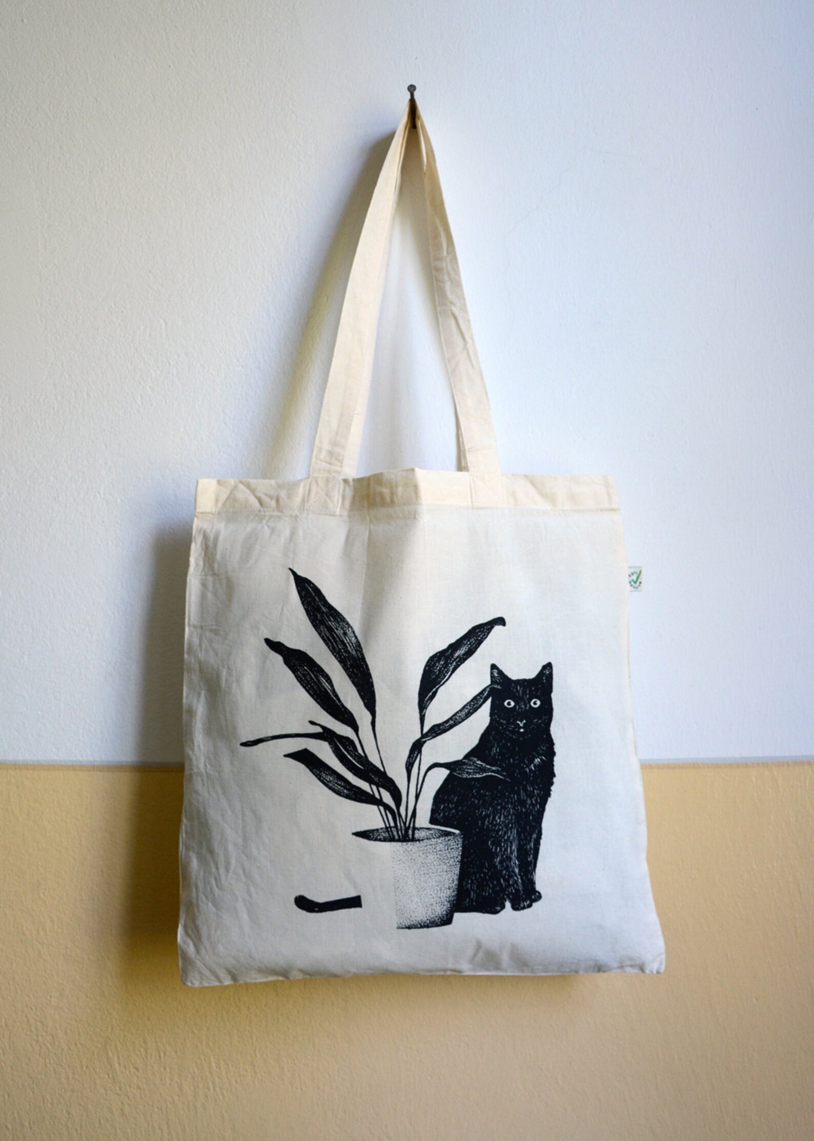 Tote Bag Cat Cotton Bag Screen Print Hand-made - Etsy