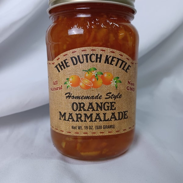 Dutch Kettle Orange Marmalade | Preservative Free | Amish Made  | All Natural Ingredients |19 oz