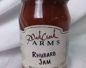 Oak Creek Rhubarb Jam | Preservative Free | Amish Made  | All Natural Ingredients |19 oz