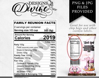 Etiquetas de información nutricional Paquete para ocasiones especiales - Etiqueta personalizada - Bolsa de chips - Etiqueta de caramelo - Imprimible - Favor de fiesta - Favores personalizados
