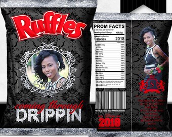 Prom Chip Bags - Coming Through Drippin - Cardi B - Custom Chip Bags - Custom Favor Bags - Digital - Imprimible - Chips - Prom Favors - 2018