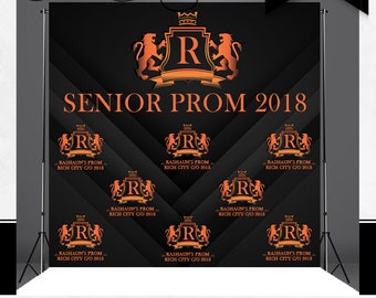 Custom Prom Backdrop - Royalty - Graduación - Banner - Paso & Repetir - Foto Telón de fondo - Fotografía - Escena Setter - Hollywood - Photo Opp