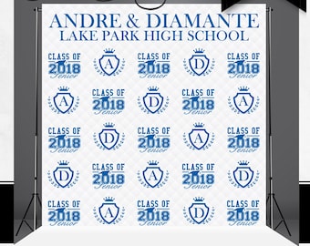 Telón de fondo de la fiesta personalizada - Banner - Paso & Repetición - Graduación - Escuela Secundaria - Foto Telón de fondo - Fotografía - Escena Setter - Hollywood - Fotos