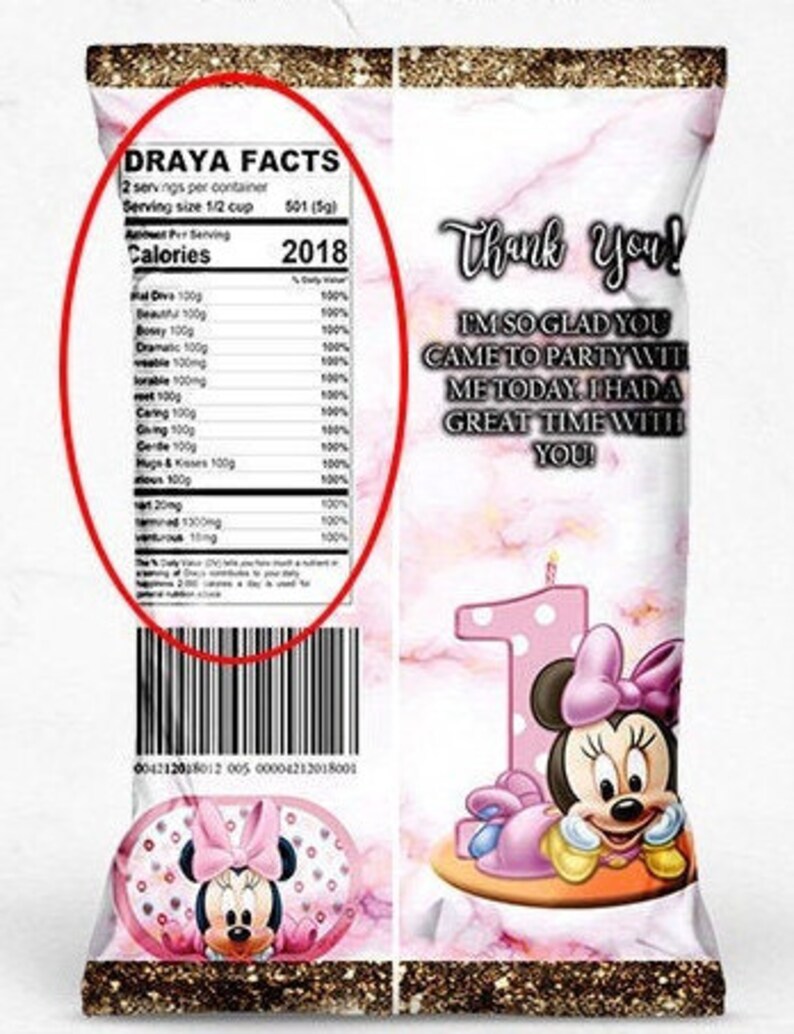 Nurse Nutritional Facts Label - Custom Label - Chip Bag - Water Bottle Label - Candy Label - Printable - Label - Party Favor - Custom Favors image 3