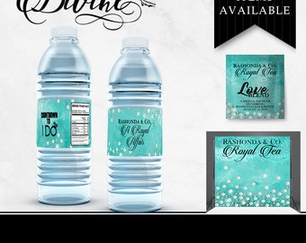 Custom Bridal Shower Water Bottle Labels – Bride & Co, Printable (Digital)