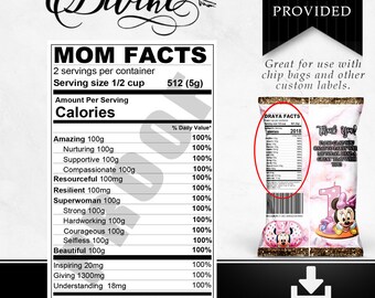 Mom Nutritional Facts Label - Custom Party Favor (Digital Download)