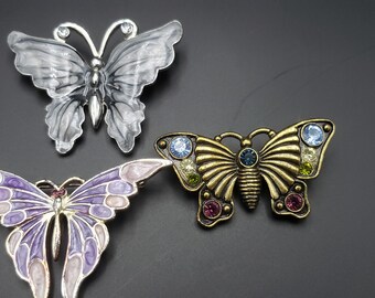 Vintage Butterfly Brooches Pins Lot