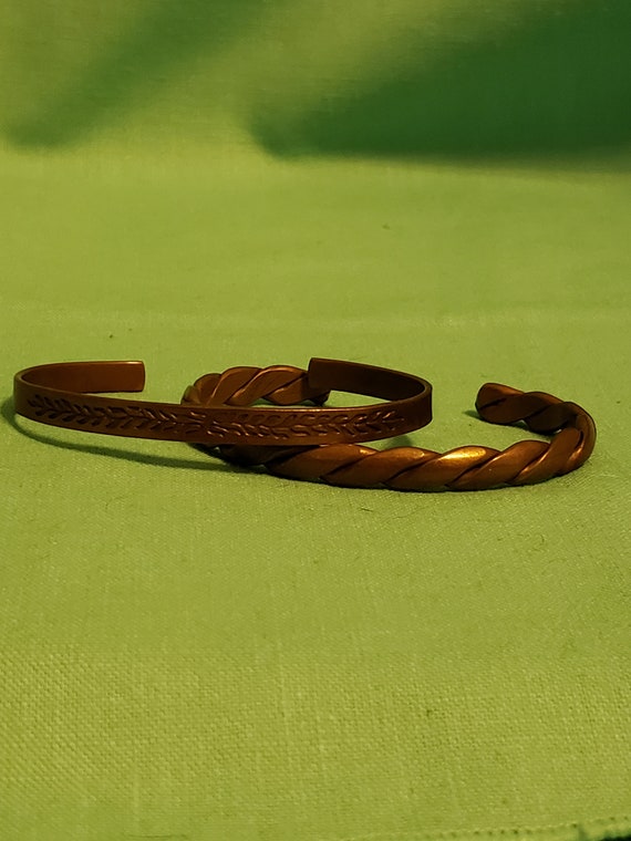 Vintage Copper Cuff Bracelets - Two Bracelets - image 10