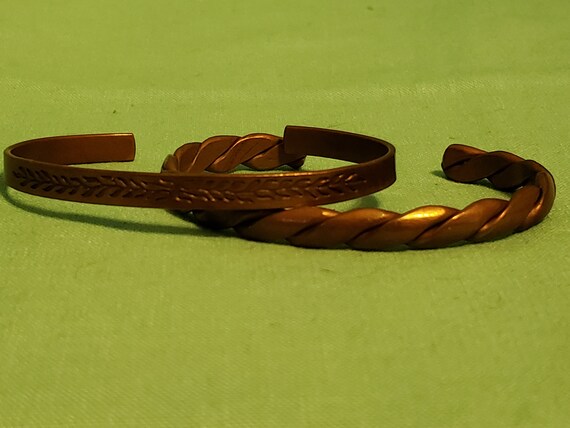 Vintage Copper Cuff Bracelets - Two Bracelets - image 9