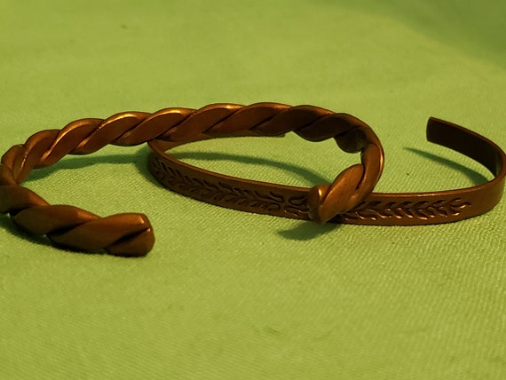 Vintage Copper Cuff Bracelets - Two Bracelets - image 4