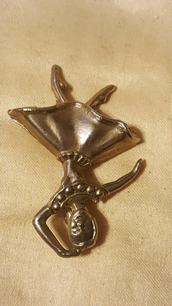 Vintage Ballerina Dancer Pin Brooch - image 2