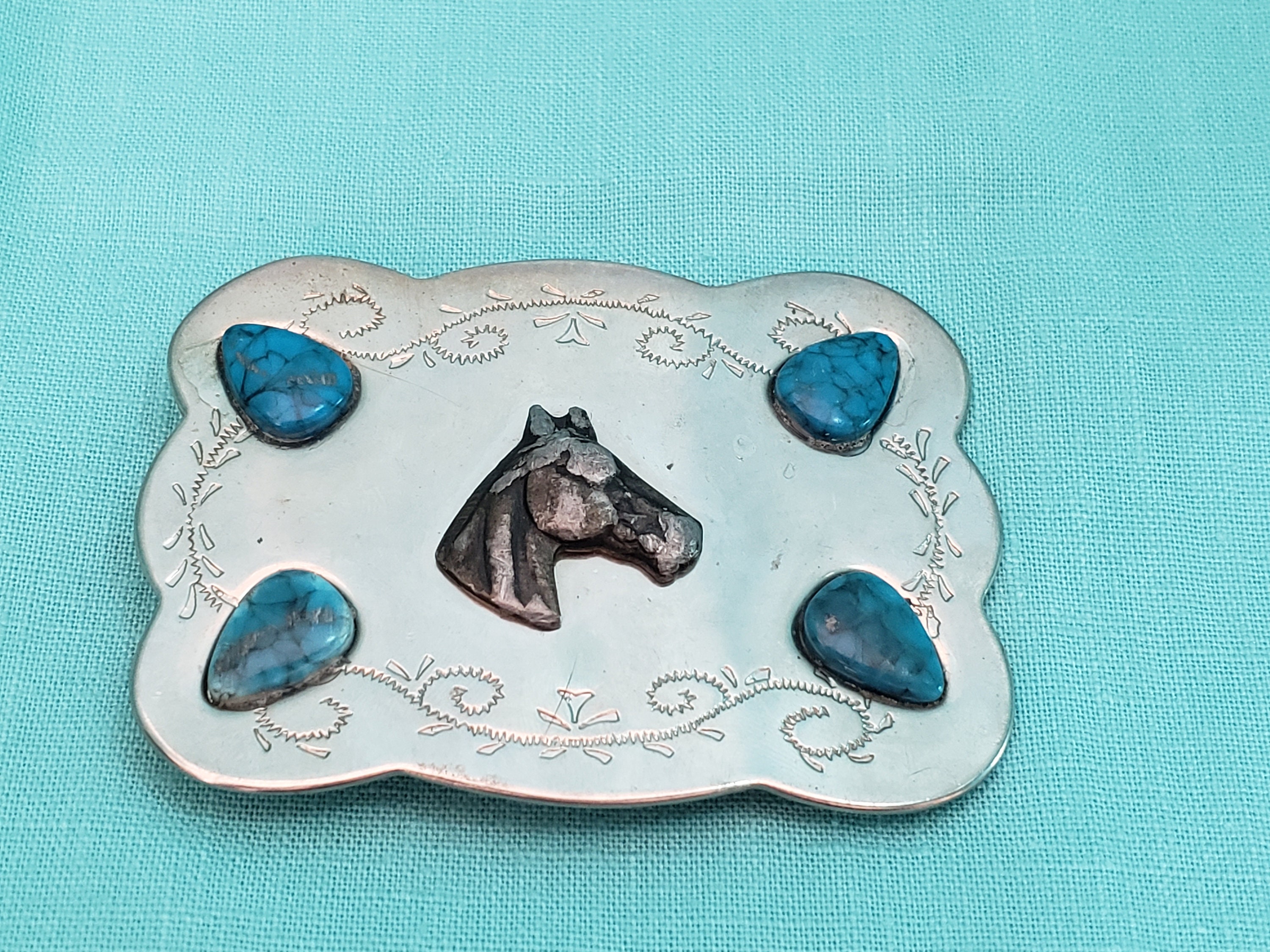Vintage Southwestern Horse Faux Turquoise 3 display picture 2