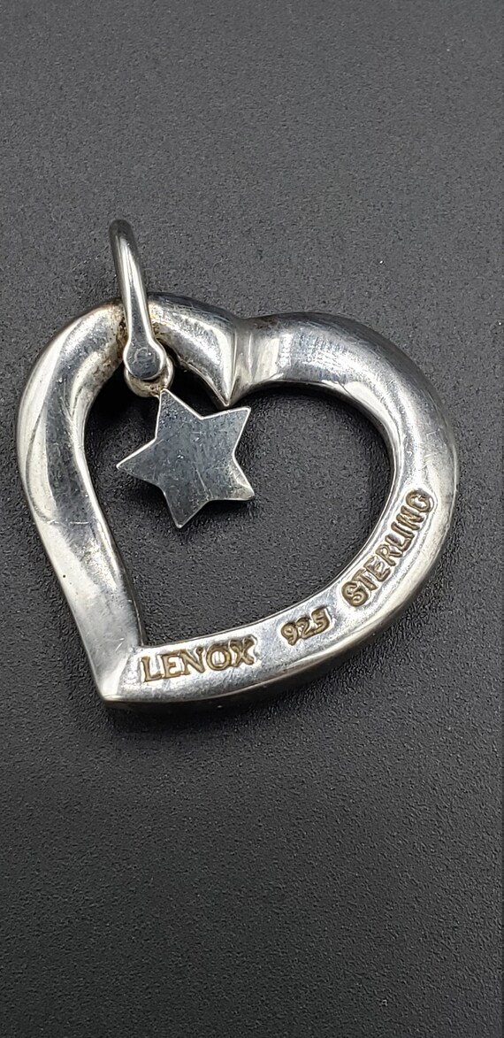 Vintage Lenox Sterling Heart Pendant - image 3