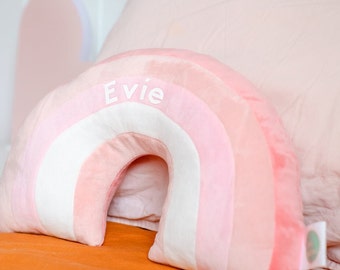 Blush Pink Cushion - Rainbow shape - Soft + plush - perfect for any bedroom or nursery