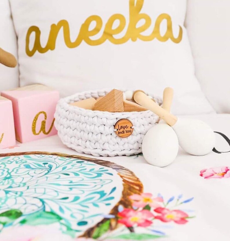 Mint Basket Handmade with Cotton Tshirt Yarn Nursery Etsy