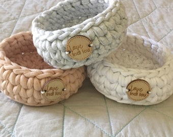 White Trinket Basket - 9cm x 4cm - Jewellery storage - Home Decor - Custom Colours