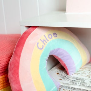 Kids Rainbow Cushion - PERSONALISED - Soft plush cushions - perfect for any kids bedroom and travel!