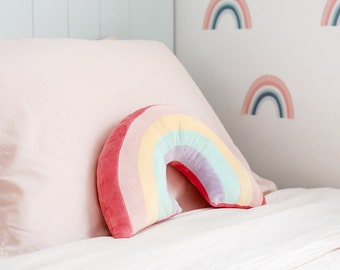 Personalised Kids Rainbow Cushions - 7 colours - Soft plush pillow - perfect for any kids bedroom and travel!