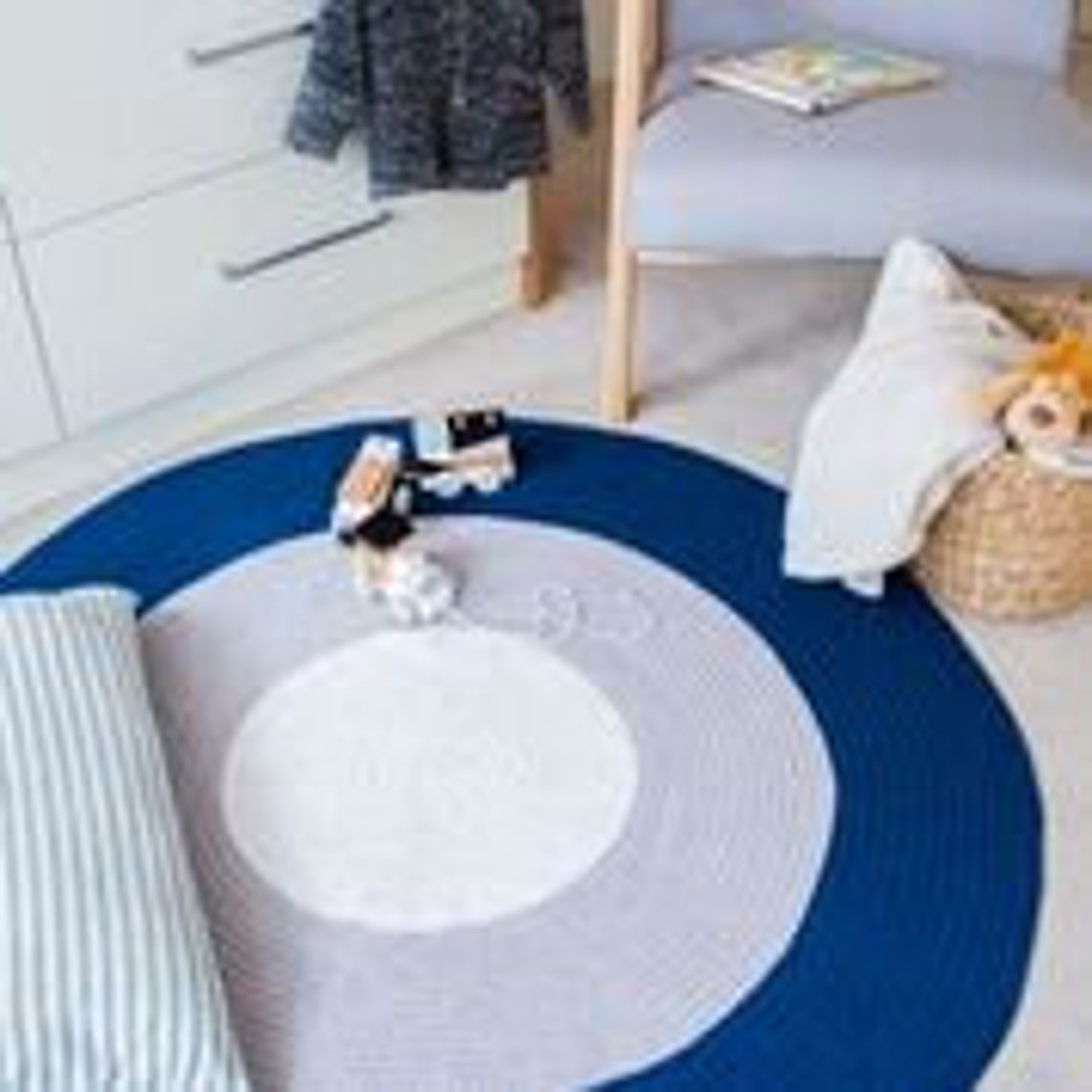 Boys Rugs - Round Nursery Rug Perfect for Baby Boys Bedroom or Nursery ...