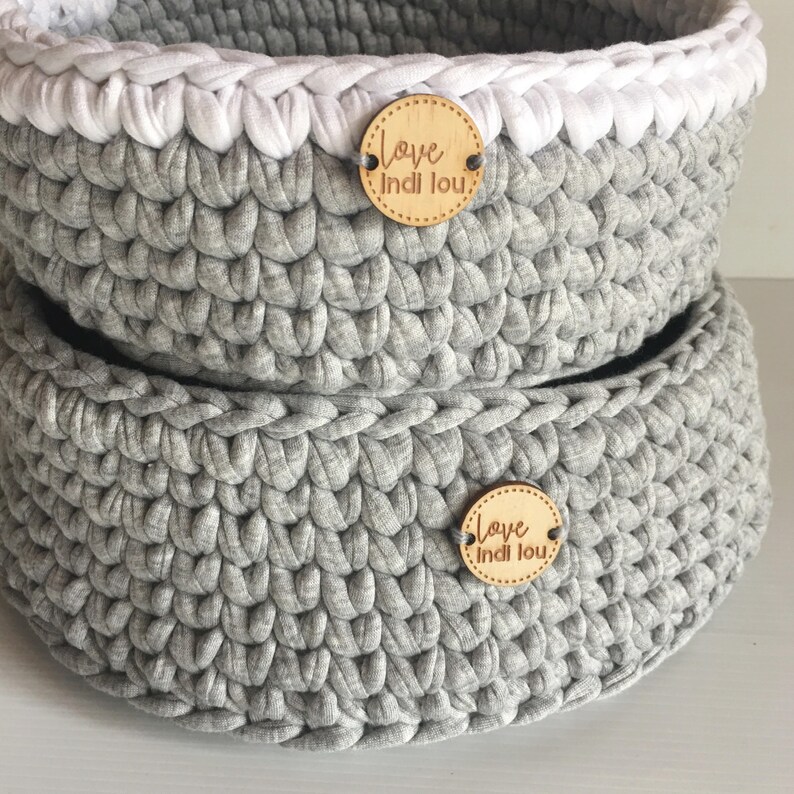 Grey nursery decor Grey and white storage basket this Etsy