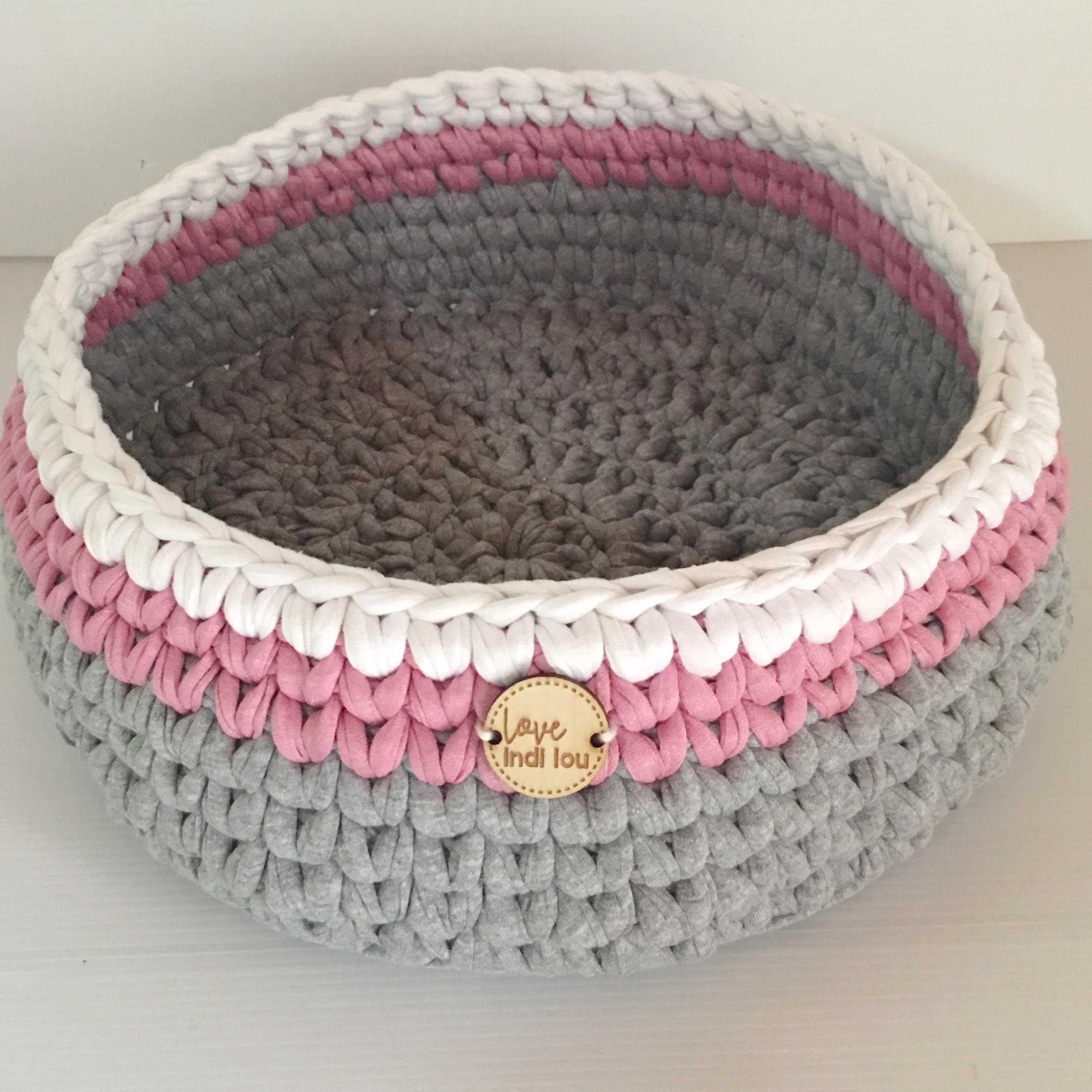 Rainbow Basket Handmade With Thick Quality Recycled