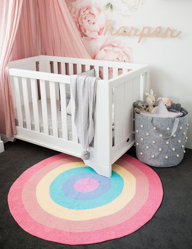 Round Rug Rainbow Beautifully Thick and Soft Nursery Rug Etsy Australia