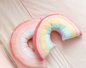 Rainbow Pillow + personalised Soft plush pillow - perfect for any kids bedroom and travel!