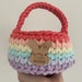 Easter Basket - Handmade with Recycled cotton Tshirt Yarn - Easter Gift - Custom Colours + personalised 