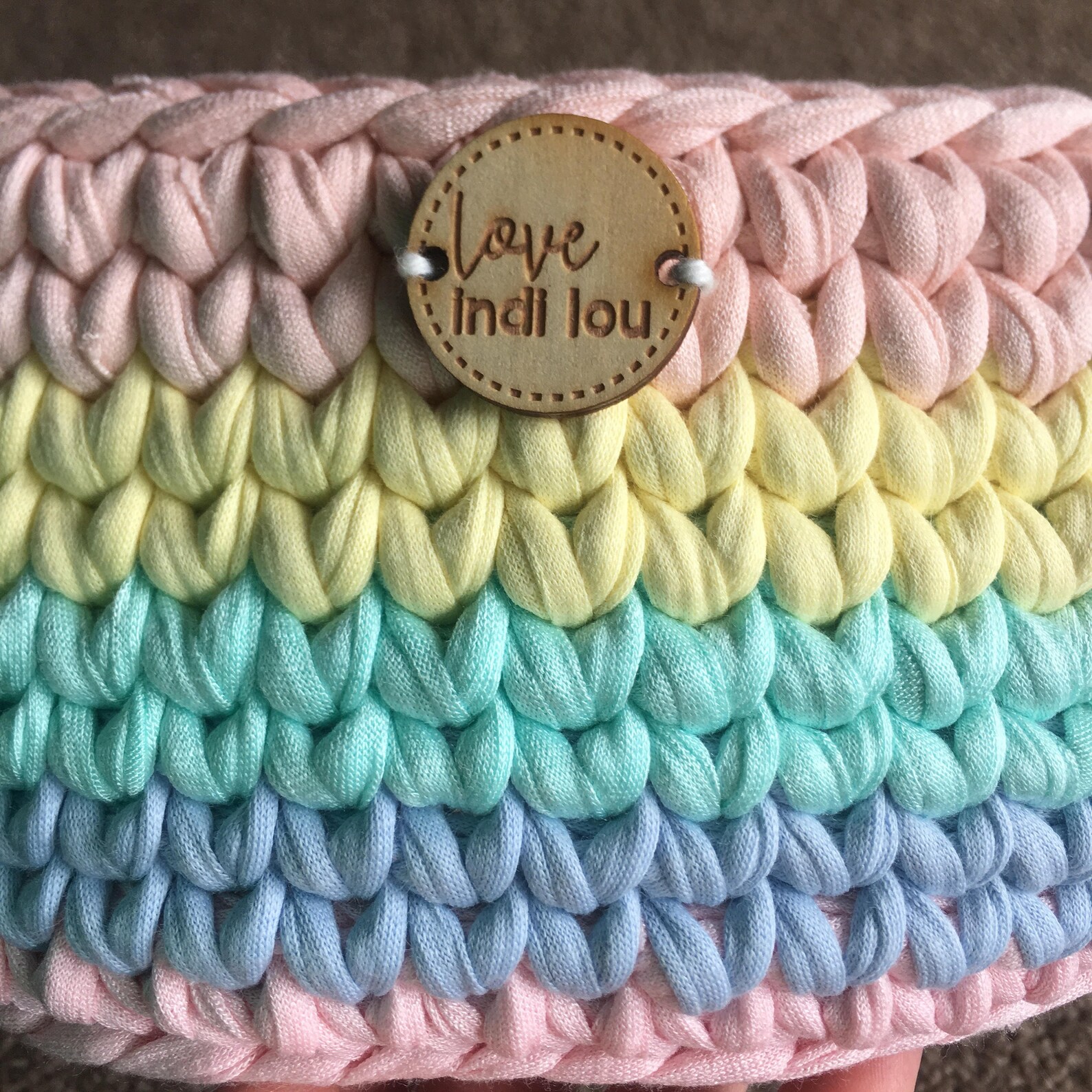 Pastel Toy Storage Basket Handmade With Tshirt Yarn Etsy